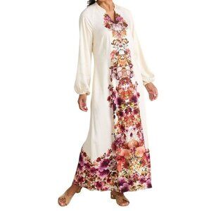 Soft Surroundings Paulette Shirt Dress Maxi Ladies Size XS NEW Cream Color Long